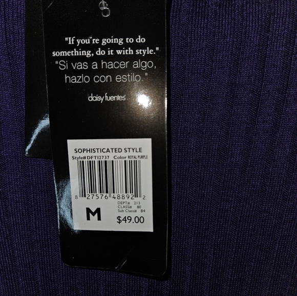 NWT Daisy Fuentes V-Neck Long Sleeve Cardigan - Picture 3 of 4